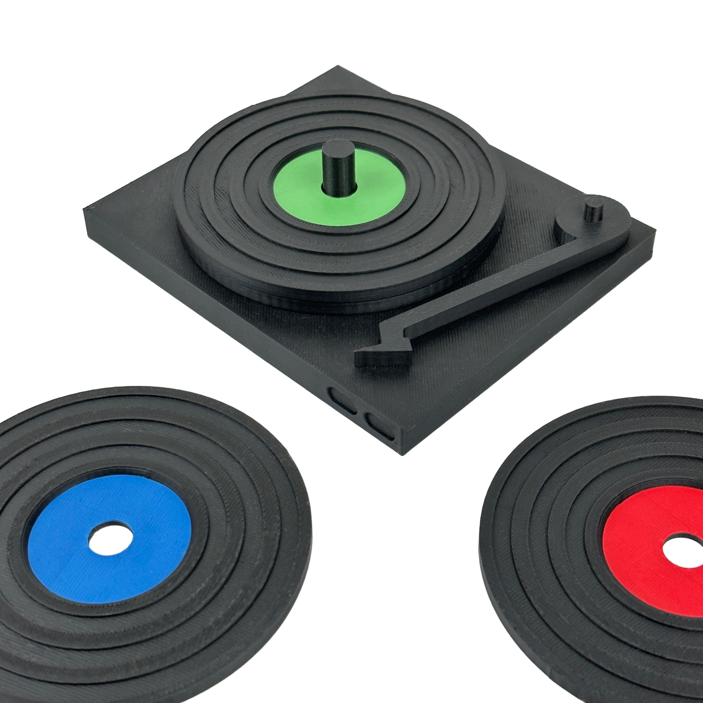 Retro Vinyl Record Coaster Set with Holder, Made Happy, UK-made