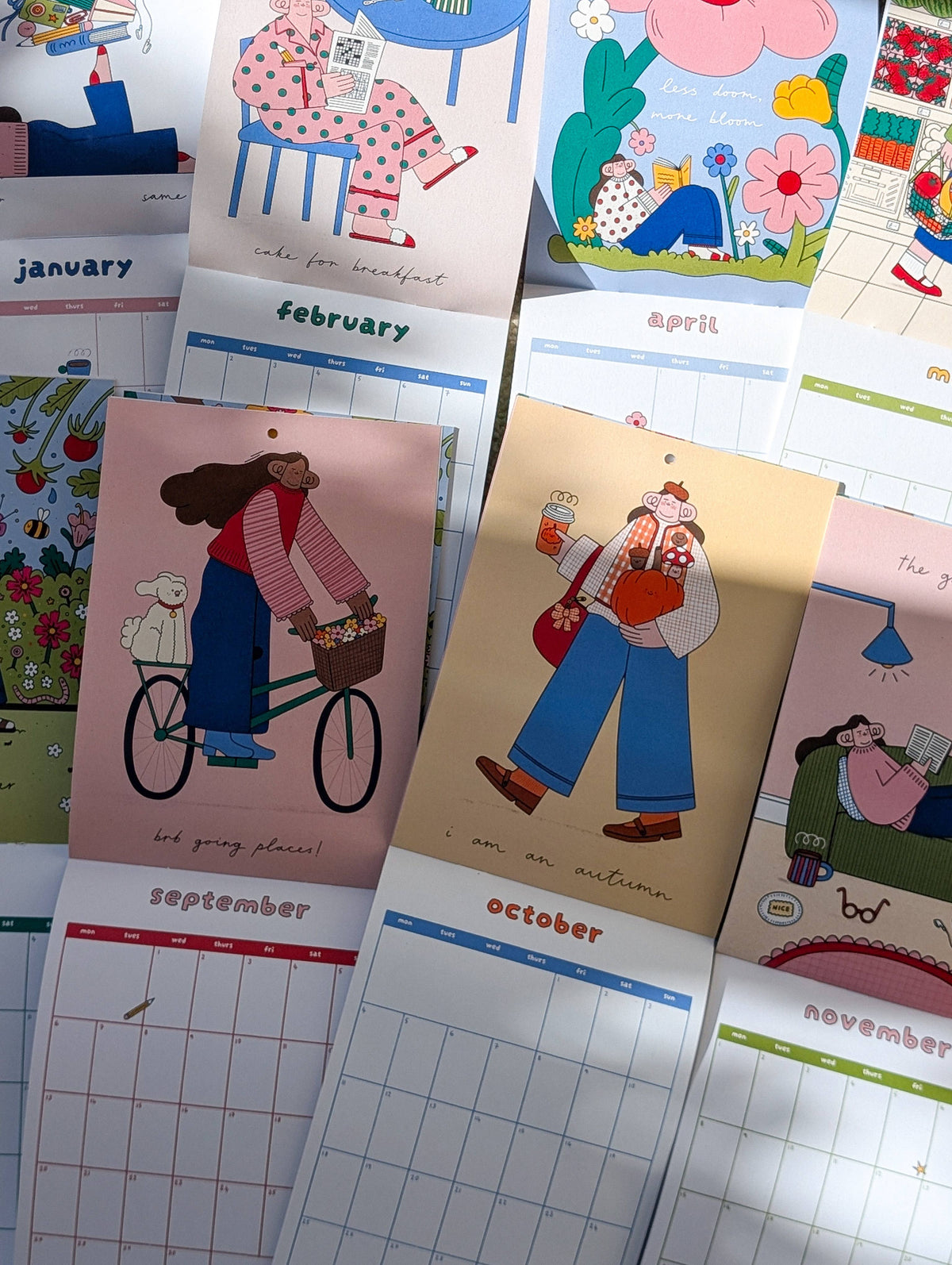 Sustainably sourced recycled paper calendar detail