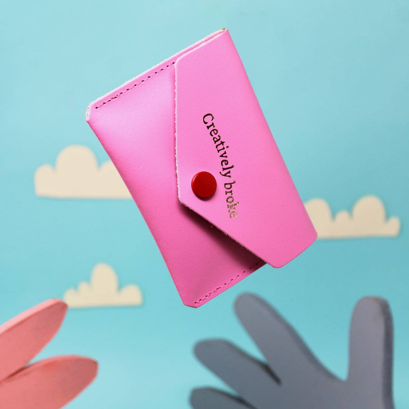 Compact Leather Popper Purse Detail