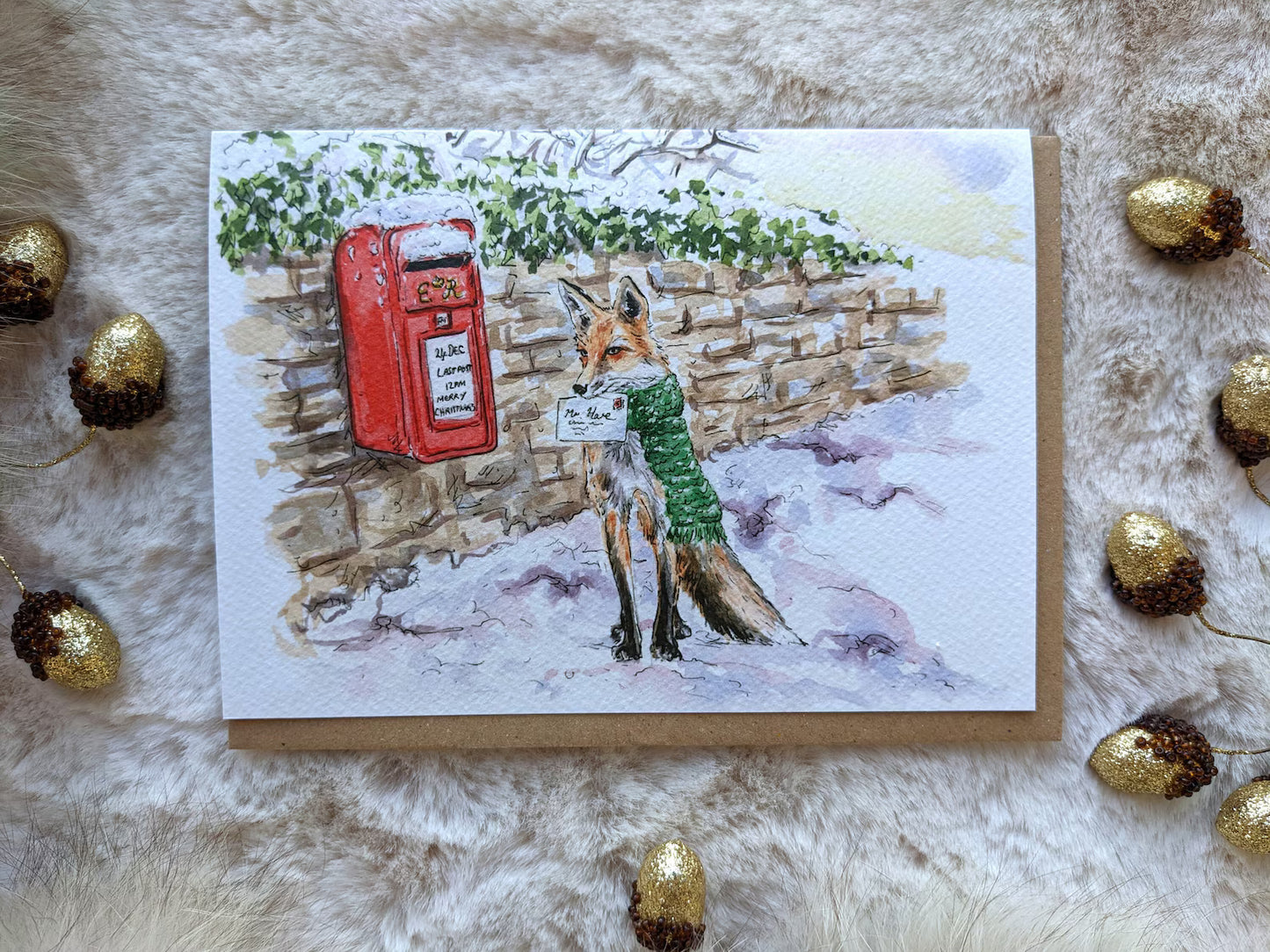 Jessica Kendrew Christmas Card | Snowy Fox Illustration