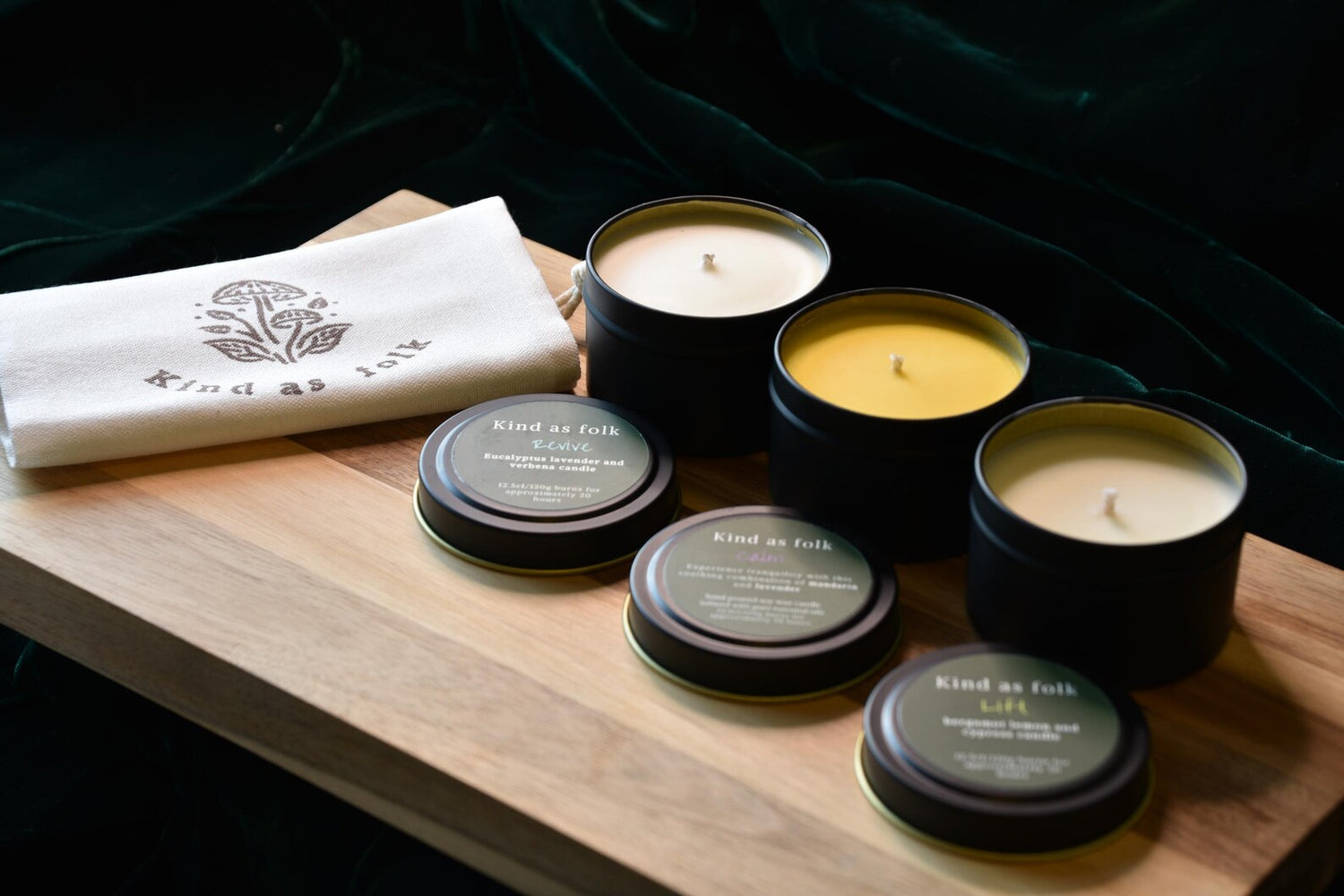 Handmade Soy Wax Scented Travel Candle CALM (Mandarin & Lavender) in Tin