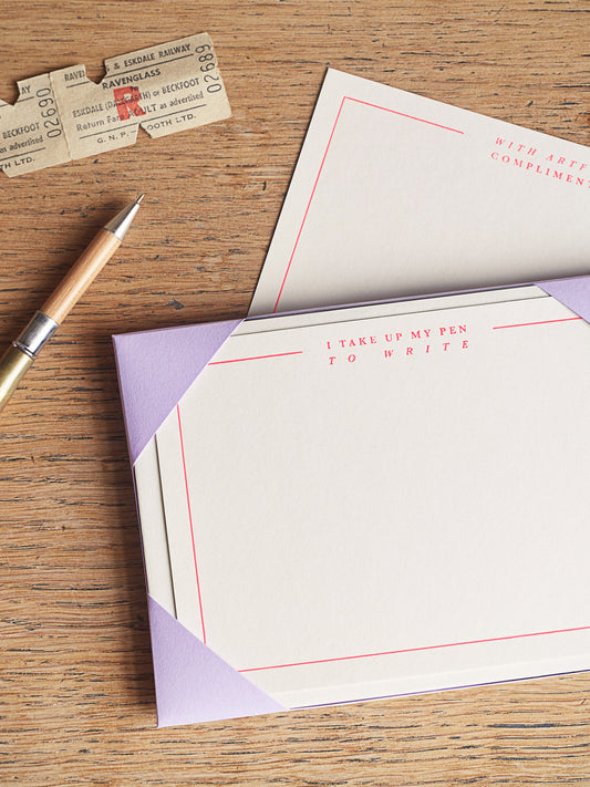 'I Take Up My Pen...' Regency Notecard Pack