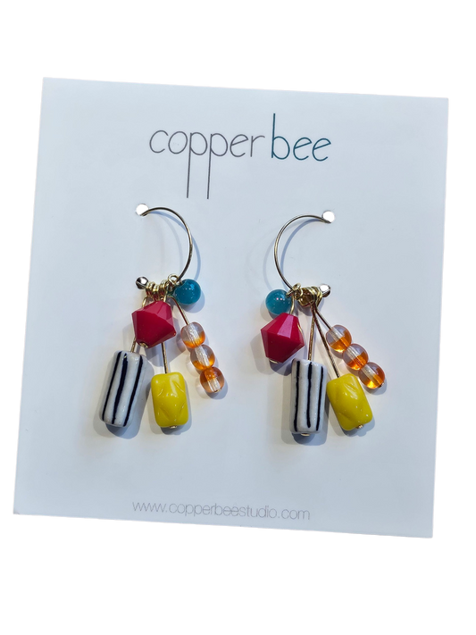 Kaleido Array Earrings | Colourful Statement Hoops | Handmade by Copper Bee