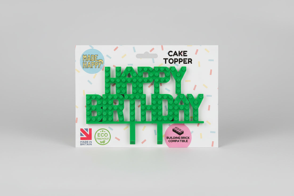 Biodegradable 'Happy Birthday' cake decoration, UK crafted