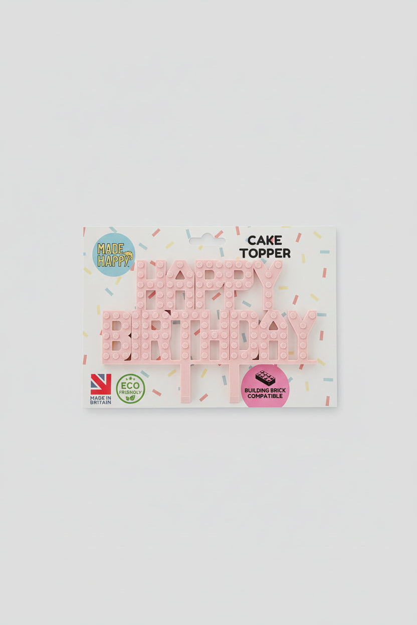 Biodegradable 'Happy Birthday' cake decoration, UK crafted