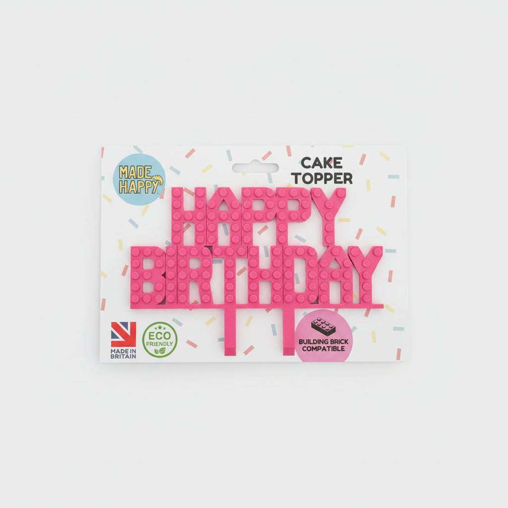 Biodegradable 'Happy Birthday' cake decoration, UK crafted