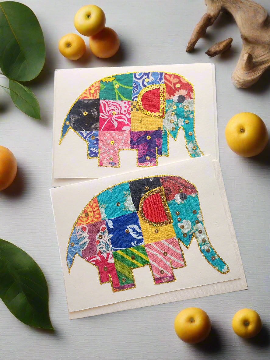 Handcrafted Elephant Greeting Card