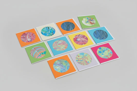 Marbled Square Greeting Cards - Jane Darling