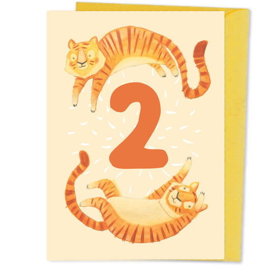 Two Year Old Tiger Birthday Card