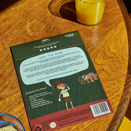 Puzzle Post Children's Zoo Escape Room, 7 engaging puzzles for kids