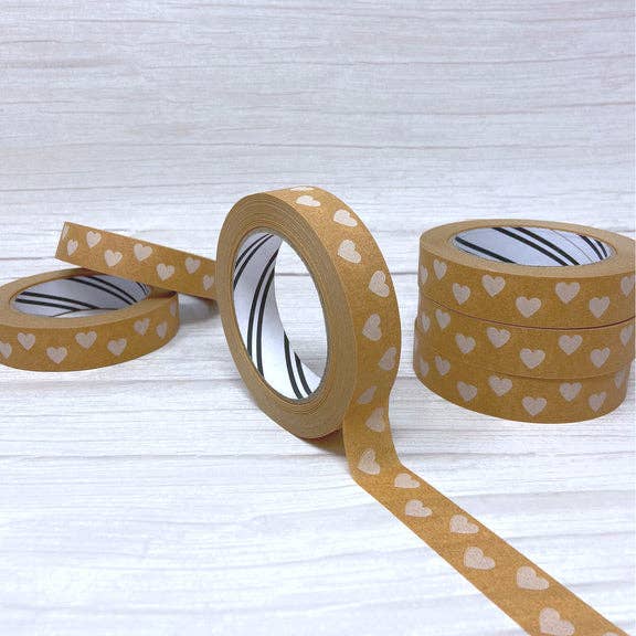 Eco-Friendly Heart Patterned Paper Tape Roll