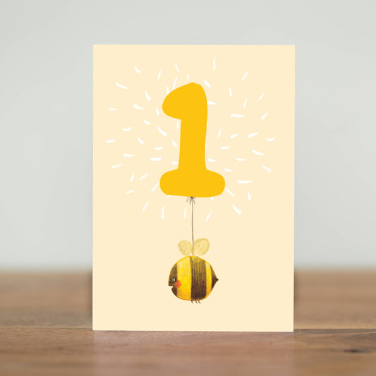 1 Year Old - Bee - Birthday Card