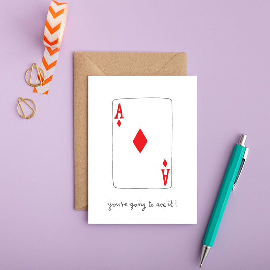 Ace Greeting Card | Good Luck Card | New Job Card | Exam