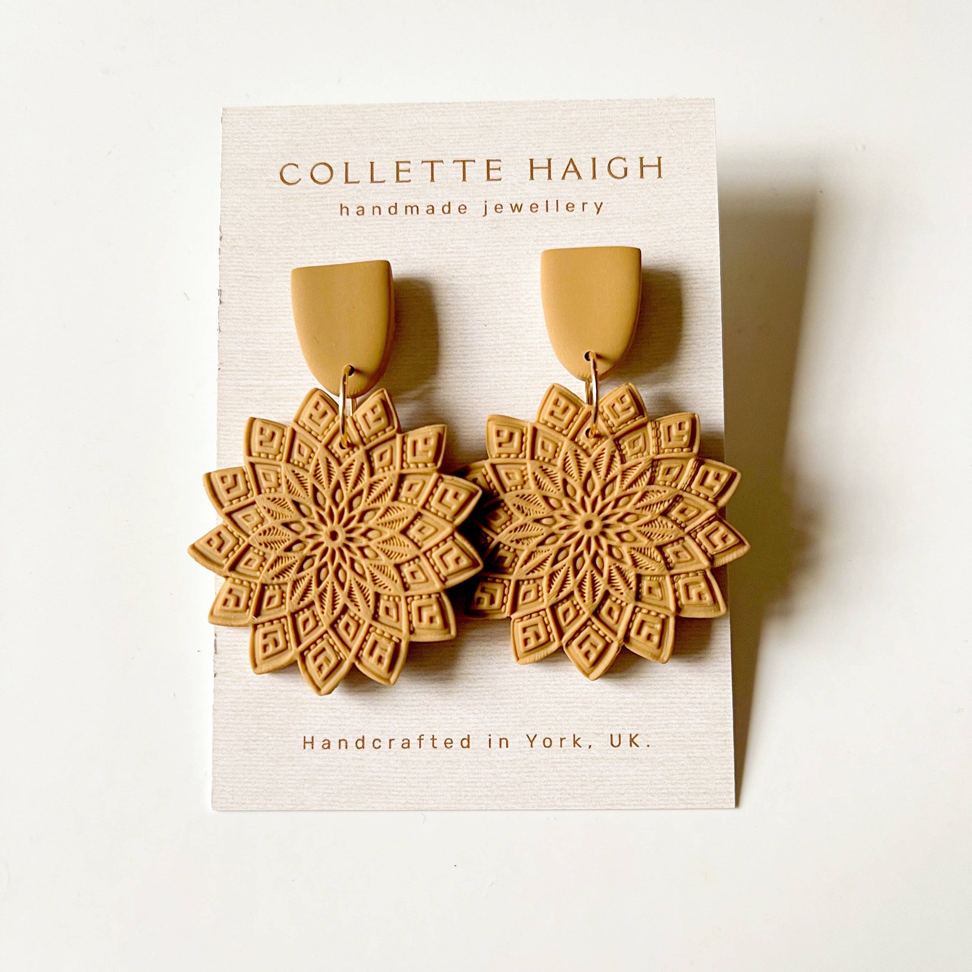 Mandala Earrings - Mustard