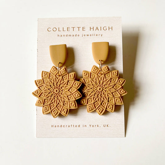 Mandala Earrings - Mustard
