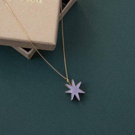 Hand Drawn Star Gold Necklace