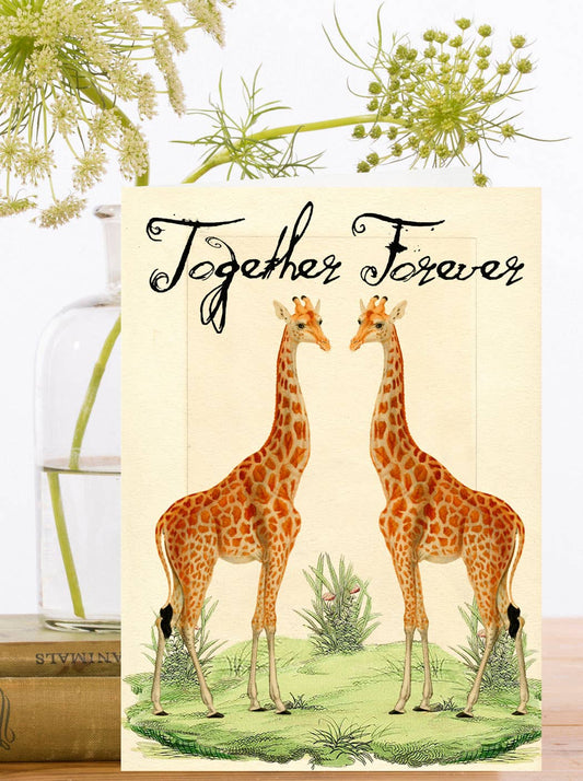 Giraffes Together Forever Greeting Card