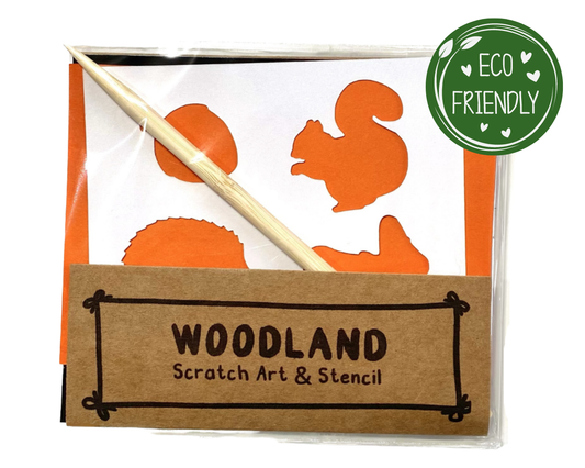 Woodland Scratch Art & Stencil Pack