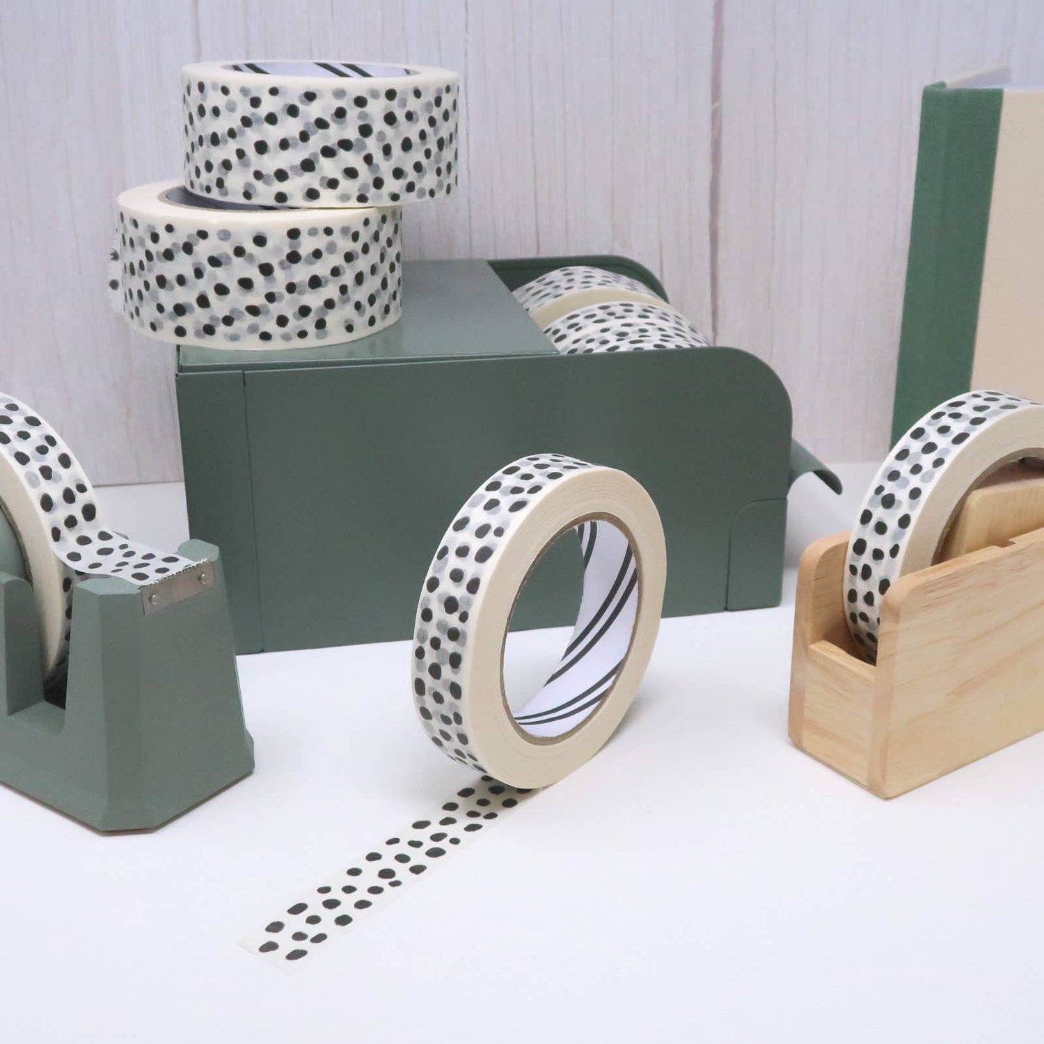 Dalmatian Print Eco-Friendly Paper Tape 24mm - Plastic-Free & Recyclable