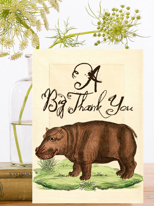 Thank You Hippo Greeting Card